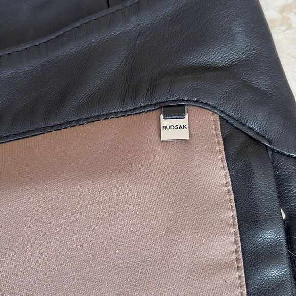 Rudsak Dara Leather & Stretch Polyester Spandex Equestrian Style Leggings - Picture 8 of 16